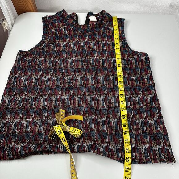 Akemi Kin Top Shirt Womens Large Petra Mock Neck Knit Tank Preppy Capsule - Picture 10 of 11